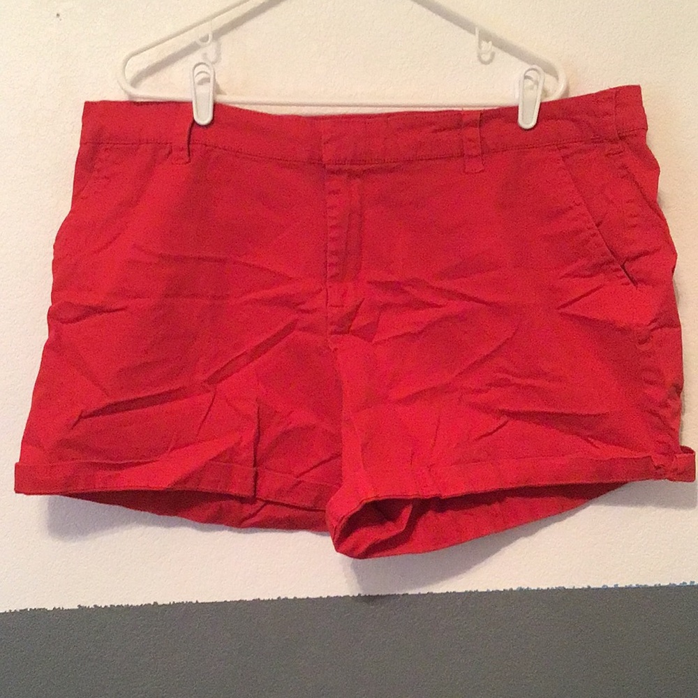 H3 Size 24 Lane Bryant Red Cotton Bermuda Shorts